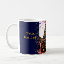 Feliz Navidad Watercolor Eukalyptus Spanisch Kaffeetasse