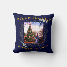 Feliz Navidad Watercolor Eukalyptus Spanisch Kissen