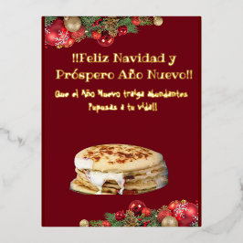 Feliz Navidad Weihnachten an el Comelón de Pupusas Folien Feiertagspostkarte