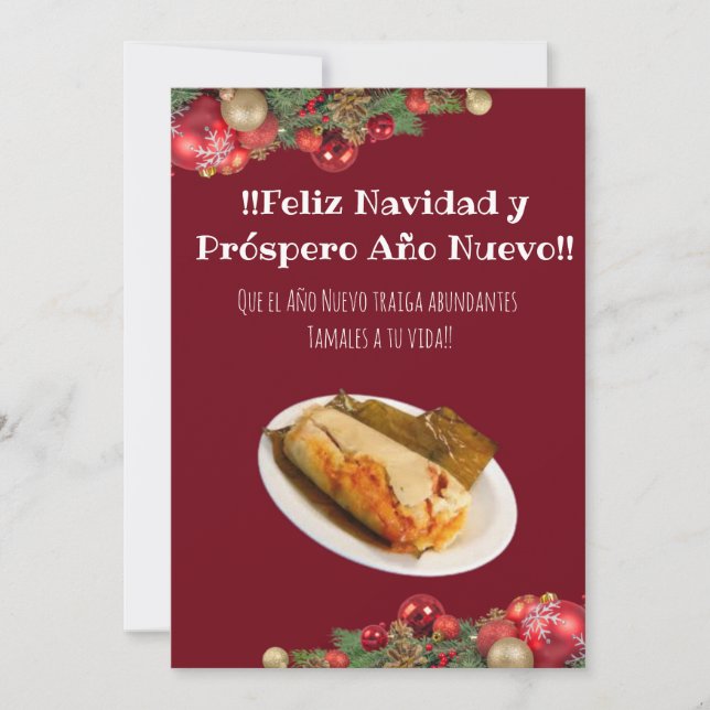 Feliz Navidad Weihnachten an el Comelón de Tamales Einladung (Vorderseite)