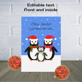 Feliz navidad Weihnachten neues Jahr Pinguine Span