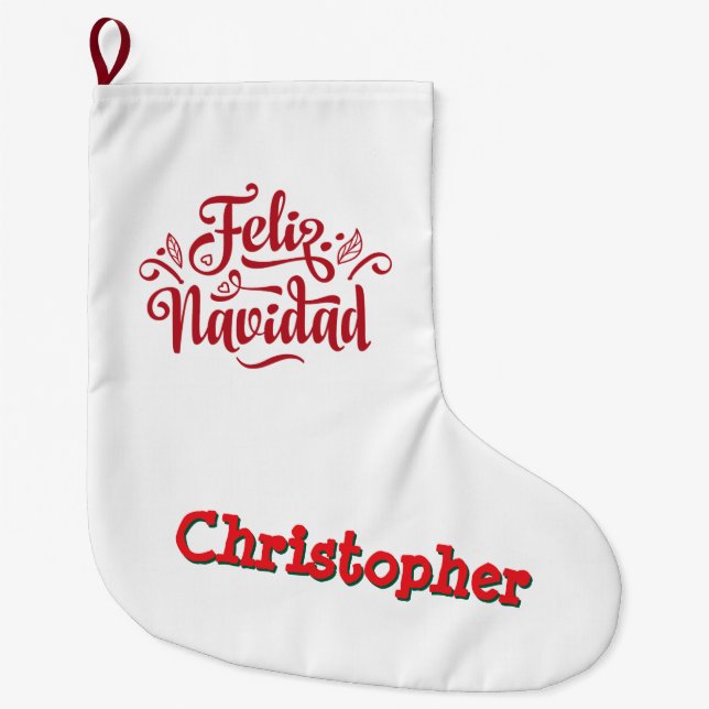 Feliz Navidad Weihnachts-Strumpf Großer Weihnachtsstrumpf (Vorderseite)