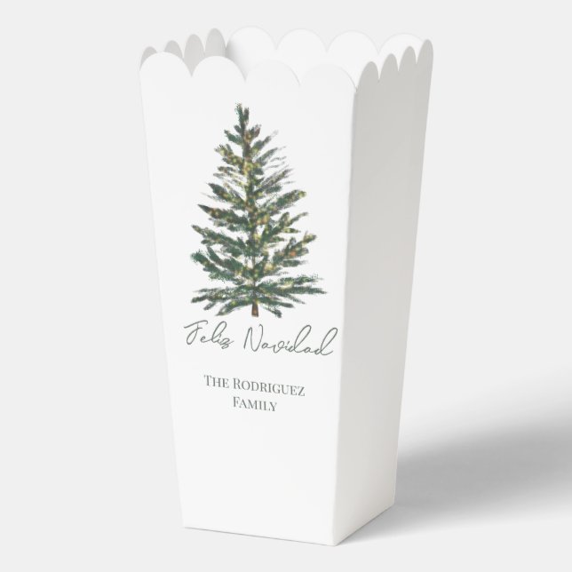 Feliz Navidad Weihnachtsbaum mit Lights Holiday Geschenkschachtel (Vorderseite)