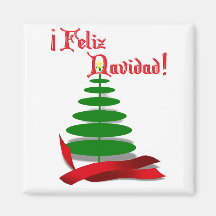 Feliz Navidad - Weihnachtsbaum mit Red Ribbon