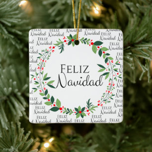Feliz Navidad Weihnachtsfeiertag Keramik Ornament