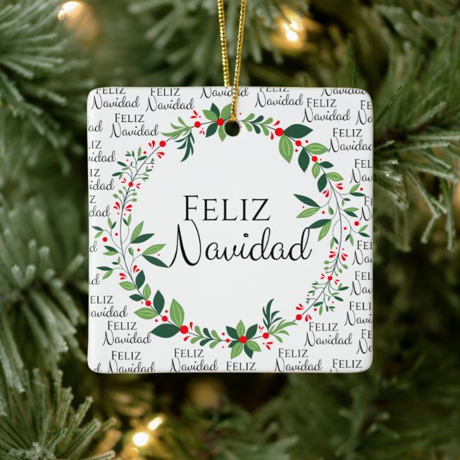 Feliz Navidad Weihnachtsfeiertag Keramik Ornament (Baum)