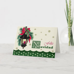 Feliz Navidad. Weihnachtskarte auf Spanisch Feiertagskarte