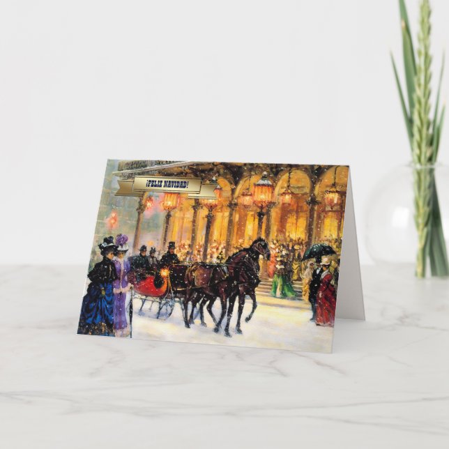 Feliz Navidad. Weihnachtskarte auf Spanisch Feiertagskarte (Vorderseite)