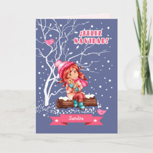 Feliz Navidad. Weihnachtskarte für Kinder auf Span Feiertagskarte