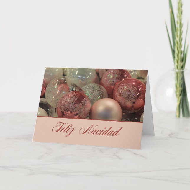 Feliz Navidad Weihnachtsschmuck Feiertagskarte (Vorderseite)
