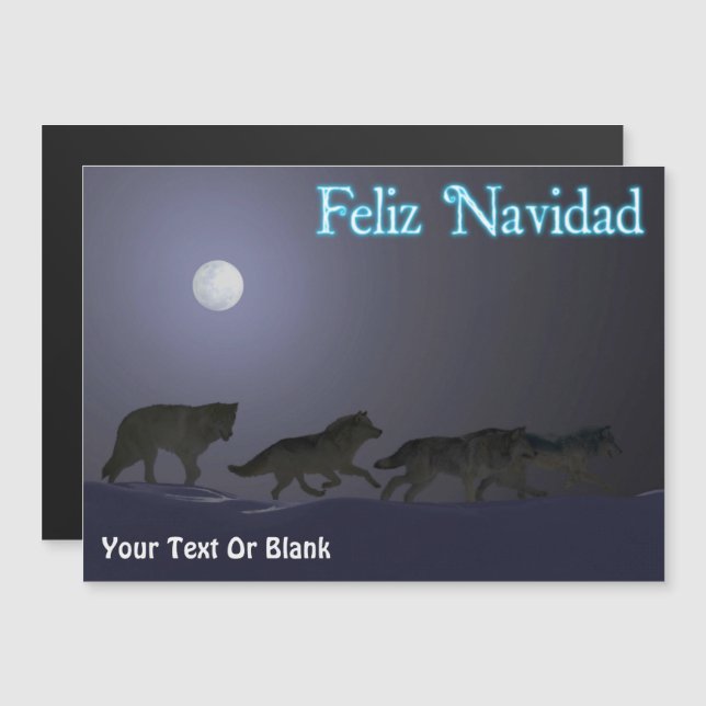 Feliz Navidad - Wolf Pack Magnetkarte (Vorne/Hinten)
