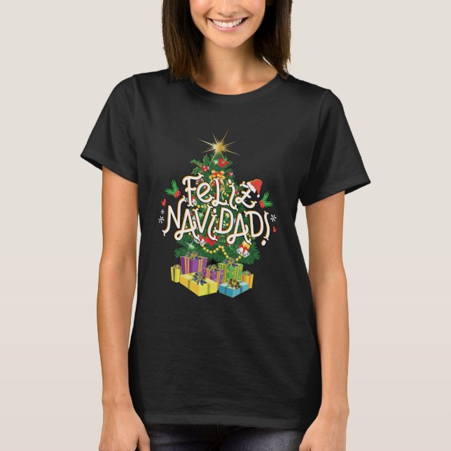 Feliz Navidad Women Black Shirt (Vorderseite)