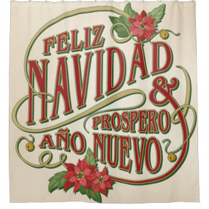 Feliz Navidad y Prospero ano nuevo Duschvorhang