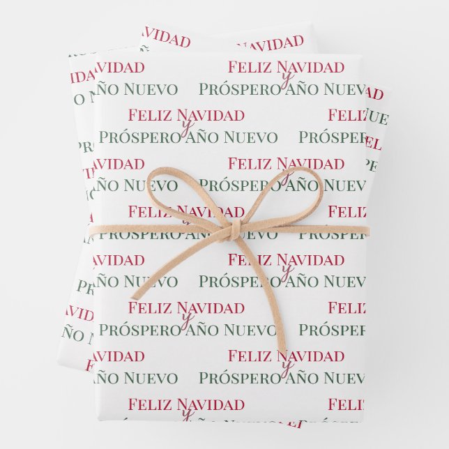 Feliz Navidad y Prospero Año Nuevo Geschenkpapier Set (Beispiel)