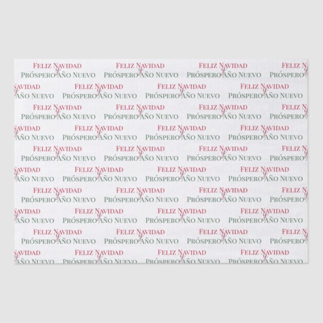 Feliz Navidad y Prospero Año Nuevo Seidenpapier (Vorderseite)