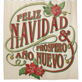 Feliz Navidad y wohlhabend ano nuevo Duschvorhang