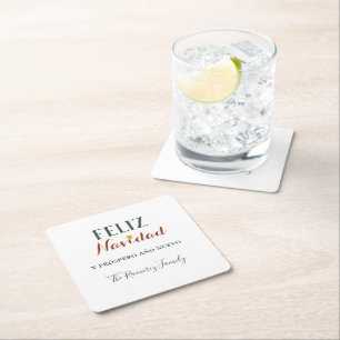 Feliz Navidad y wohlhabend ano nuevo Rechteckiger Pappuntersetzer