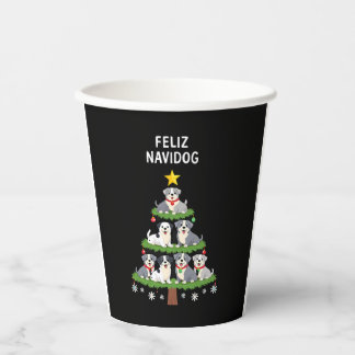 Feliz Navidog Christmas Dog T-Shirt, Funny Cute Xm Pappbecher