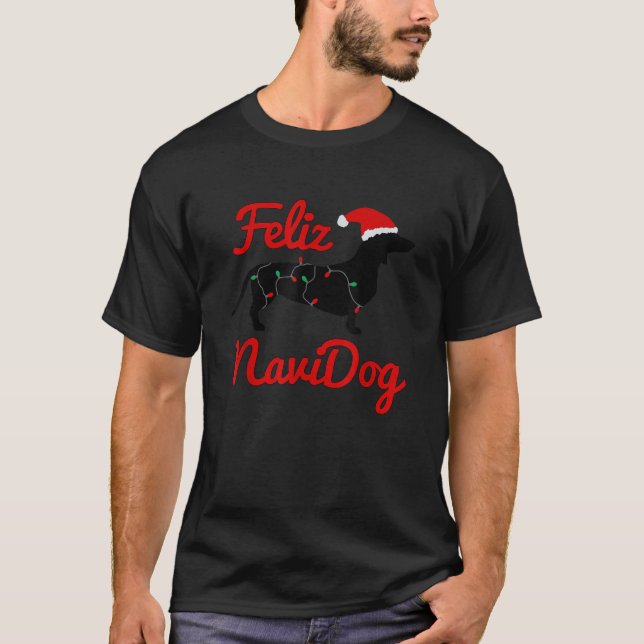 Feliz Navidog Dackel Weihnachten für Männer Frauen T-Shirt (Vorderseite)