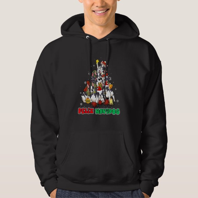 Feliz Navidog Feliz Navidad Christmas Boston Terri Hoodie (Vorderseite)
