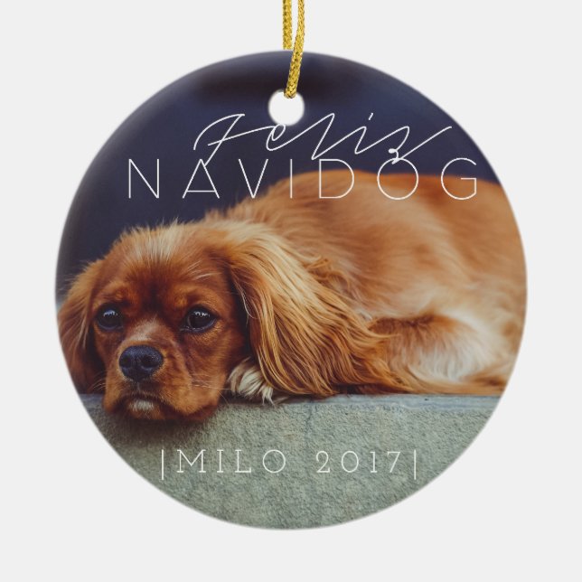Feliz Navidog | FOTO Keramikornament (Vorne)