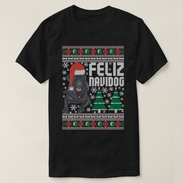 Feliz Navidog Funny Feliz Navidad Merry Christmas  T-Shirt (Design vorne)