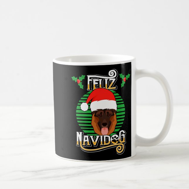 Feliz Navidog German Shepherd Dog Holiday Merry Ch Kaffeetasse (Rechts)