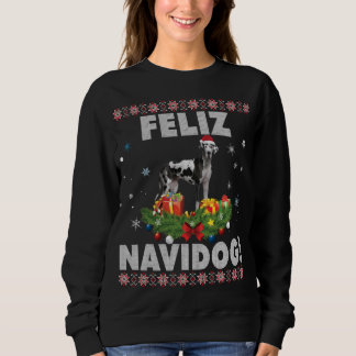 Feliz Navidog Great Dane Dog Ugly Sweater Santa Ch Sweatshirt