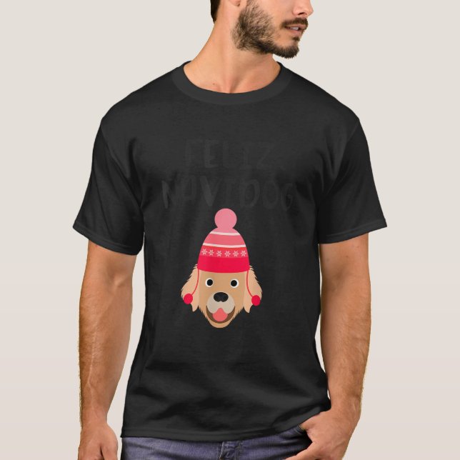 Feliz Navidog Navidad Golden Retriever Dog Christm T-Shirt (Vorderseite)