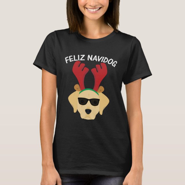 Feliz Navidog Navidad Labrador Retriever Christmas T-Shirt (Vorderseite)