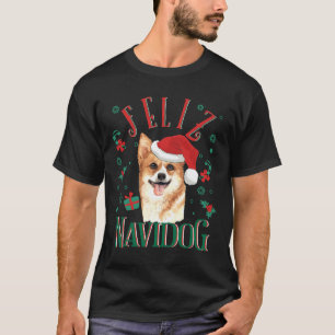 Feliz Navidog Niedlich Pembroke Welsh Corgi Wearin T-Shirt