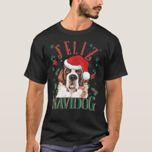 Feliz Navidog Niedlich Saint Bernard Dog Wearing C T-Shirt