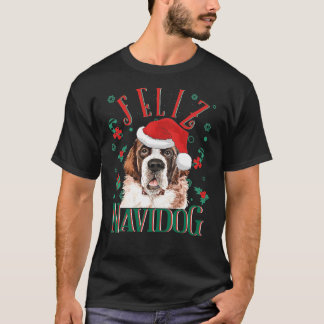 Feliz Navidog Niedlich Saint Bernard Dog Wearing C T-Shirt