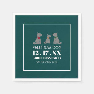 Feliz Navidog, spanischer Weihnachtsstil Serviette