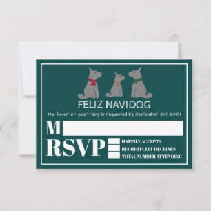 Feliz Navidog, Spanisches Weihnachts-Party-UAWG RSVP Karte