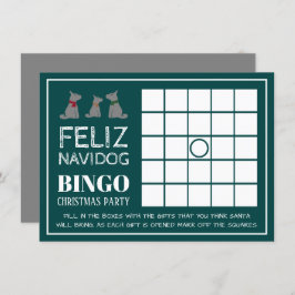 Feliz Navidog, Spanisches Weihnachtsbingo Party Einladung