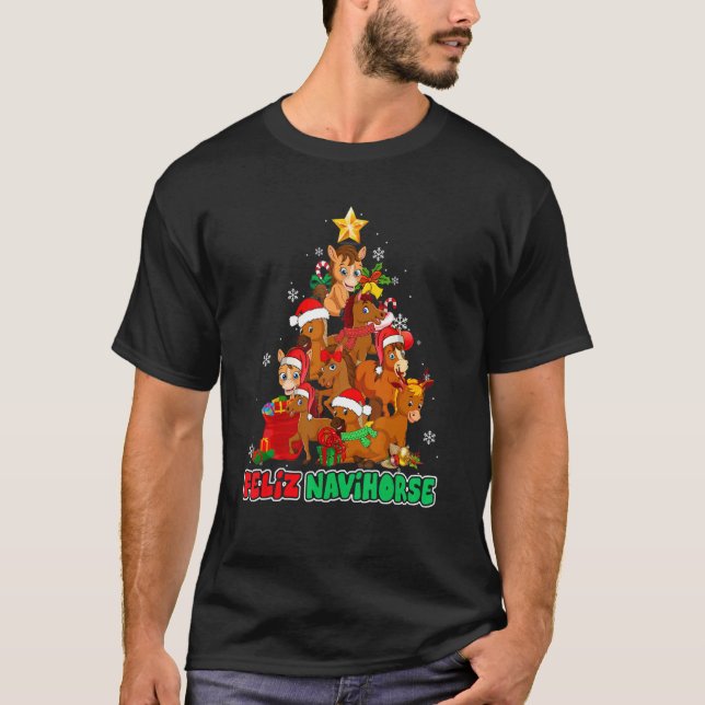 Feliz Navihorse Feliz Navidad Christmas Horse T-Shirt (Vorderseite)
