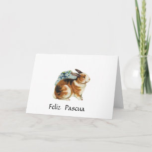 Feliz Pascua, fröhliche Ostern auf spanisch Feiertagskarte