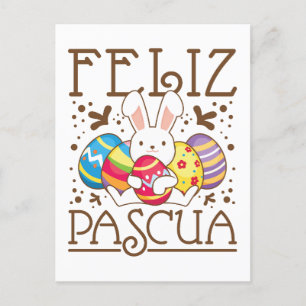 Feliz Pascua Happy Oaster Spanisch Postkarte