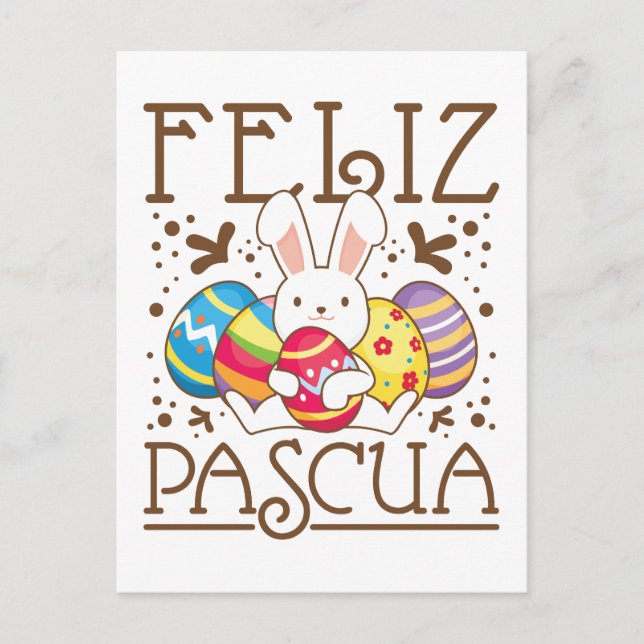 Feliz Pascua Happy Oaster Spanisch Postkarte (Vorderseite)