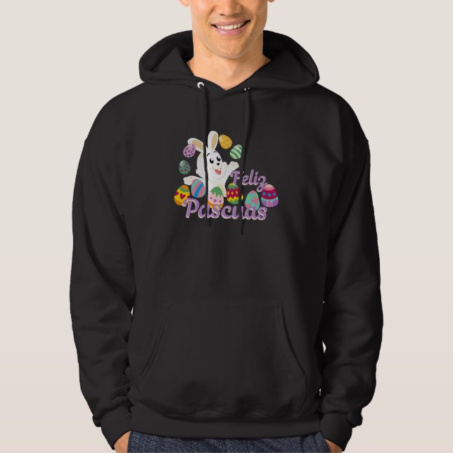 Feliz Pascuas Bunny Happy Easter Hoodie (Vorderseite)