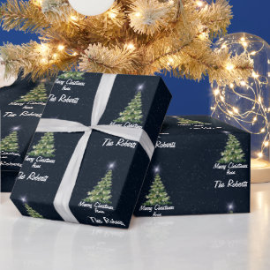 Feliz Regalo de la Familia de Árboles de Navidad A Geschenkpapier