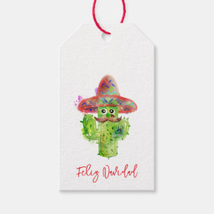 Felize Navidad Cactus Art Southwest Christmas Fun Geschenkanhänger