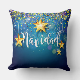 Felize Navidad Gold Stars Weihnachten Kissen