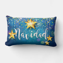 Felize Navidad Gold Stars Weihnachten Lendenkissen