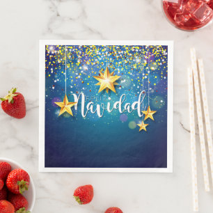 Felize Navidad Gold Stars Weihnachten Serviette