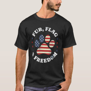 Fell-Flagge und Freiheit Patriotischer Katzenbesit T-Shirt