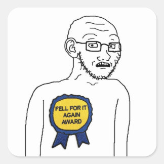 Fell für es wieder wojak Aufkleber