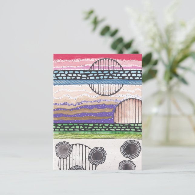 Fell Top Fantasy, original Mixed Media Artwork Postkarte (Stehend Vorderseite)