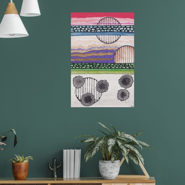 Fell Top Fantasy, original Mixed Media Malerei Poster (Wohnzimmer 1)